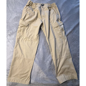 CQR Mens Mid Rise Straight Leg Lightweight Khaki Tactical Cargo Pants 36x30